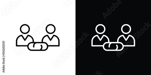 Affiliate link icon symbol in thin line, outline and stroke style for apps