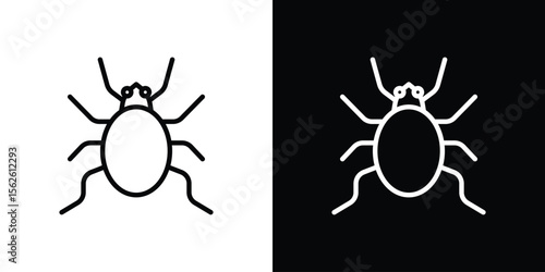 Bedbug icon symbol in thin line, outline and stroke style for apps