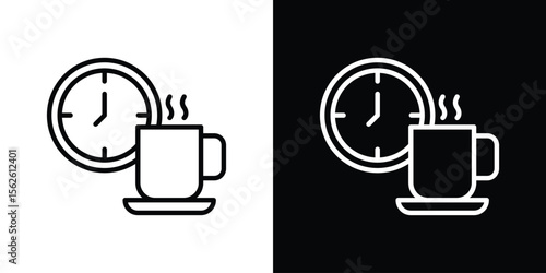 Break icon symbol in thin line, outline and stroke style for apps