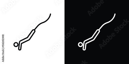 Bungee jumping icon symbol in thin line, outline and stroke style for apps
