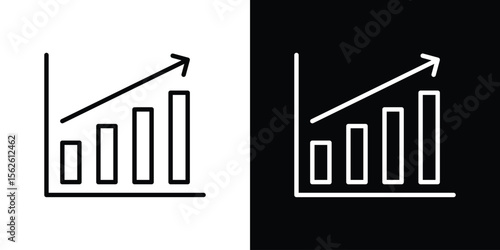 Business performance icon symbol in thin line, outline and stroke style for apps