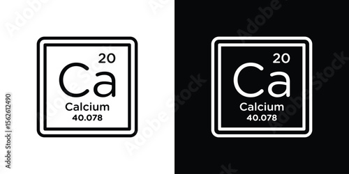 Calcium icon symbol in thin line, outline and stroke style for apps
