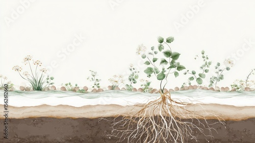 Fototapeta Naklejka Na Ścianę i Meble -  A detailed cross-section of a garden