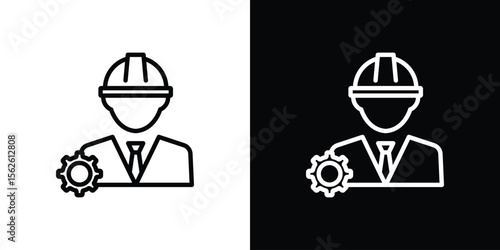 Civil Engineer icon symbol in thin line, outline and stroke style for apps