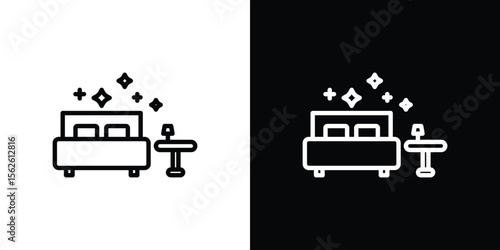 Clean Room icon symbol in thin line, outline and stroke style for apps