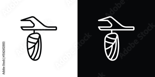 Cocoon icon symbol in thin line, outline and stroke style for apps