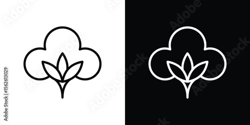 Cotton icon symbol in thin line, outline and stroke style for apps