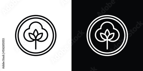 Cotton icon symbol in thin line, outline and stroke style for apps