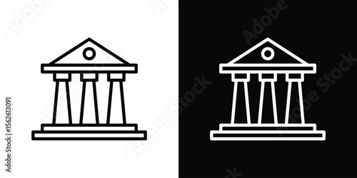 Courthouse icon symbol in thin line, outline and stroke style for apps