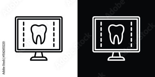 Dental X ray icon symbol in thin line, outline and stroke style for apps