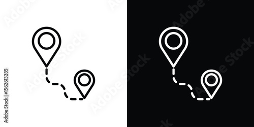 Distance icon symbol in thin line, outline and stroke style for apps