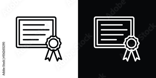 Diploma icon symbol in thin line, outline and stroke style for apps
