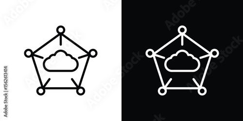 edge computing icon symbol in thin line, outline and stroke style for apps