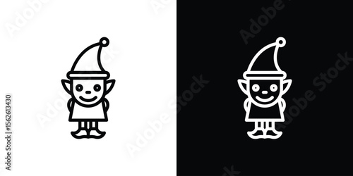 Elf icon symbol in thin line, outline and stroke style for apps