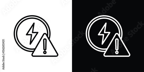Electric Problem icon symbol in thin line, outline and stroke style for apps