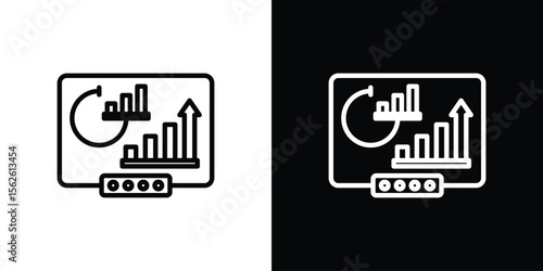 Equity derivatives icon symbol in thin line, outline and stroke style for apps