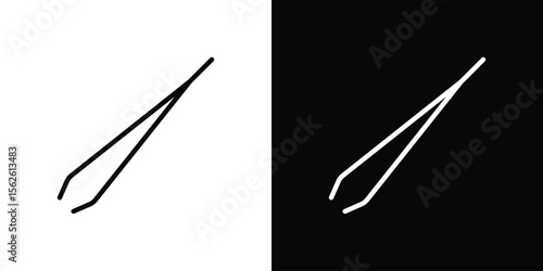 Eyebrow tweezers icon symbol in thin line, outline and stroke style for apps