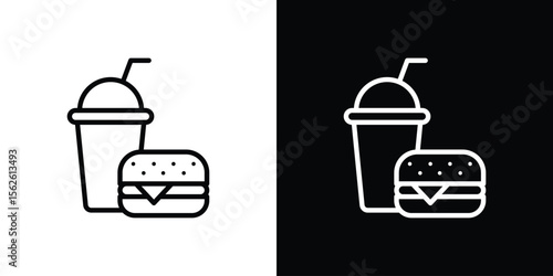 Fast food icon symbol in thin line, outline and stroke style for apps