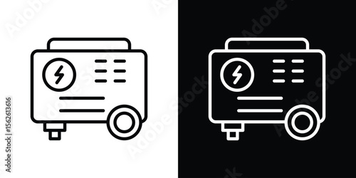 Generator icon symbol in thin line, outline and stroke style for apps