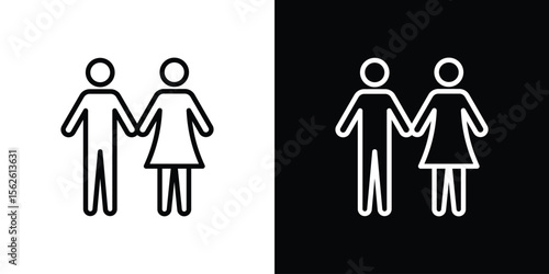 Girlfriend icon symbol in thin line, outline and stroke style for apps