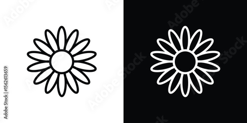 Gerbera icon symbol in thin line, outline and stroke style for apps
