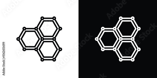 Graphene icon symbol in thin line, outline and stroke style for apps
