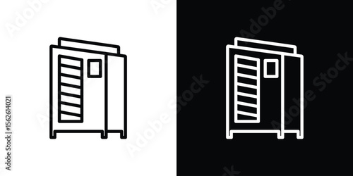 Infrared heat cabin icon symbol in thin line, outline and stroke style for apps