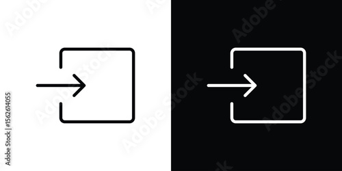 Inside icon symbol in thin line, outline and stroke style for apps
