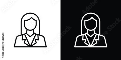 Lawyer icon symbol in thin line, outline and stroke style for apps
