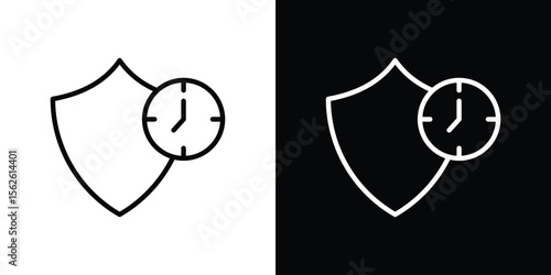 Long term icon symbol in thin line, outline and stroke style for apps
