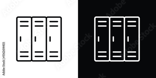 Locker icon symbol in thin line, outline and stroke style for apps