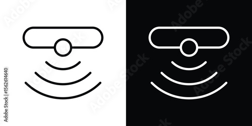 Motion sensor icon symbol in thin line, outline and stroke style for apps