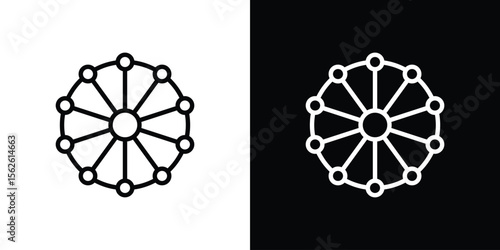 Multichannel icon symbol in thin line, outline and stroke style for apps