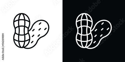 Peanut icon symbol in thin line, outline and stroke style for apps