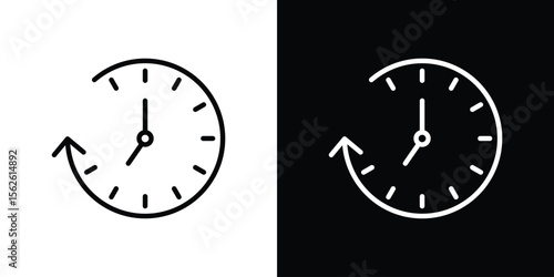 Past icon symbol in thin line, outline and stroke style for apps