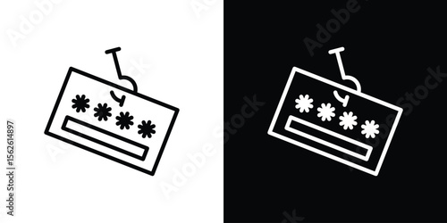 Password phishing icon symbol in thin line, outline and stroke style for apps