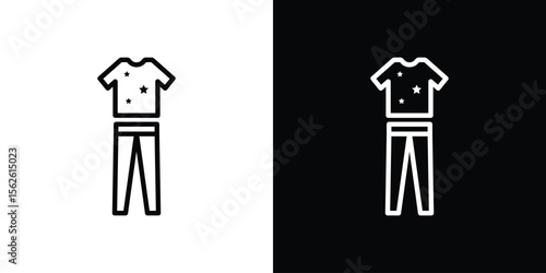 Pijama icon symbol in thin line, outline and stroke style for apps