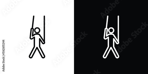 Puppet icon symbol in thin line, outline and stroke style for apps