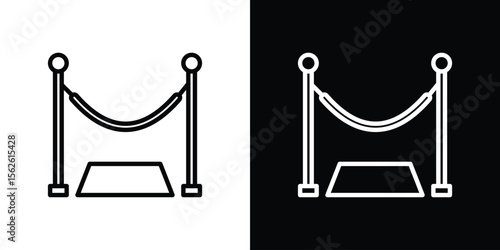 Red carpet icon symbol in thin line, outline and stroke style for apps