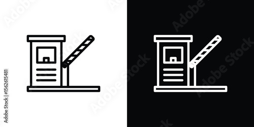Road toll icon symbol in thin line, outline and stroke style for apps