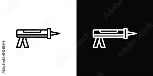 Sealants gun icon symbol in thin line, outline and stroke style for apps