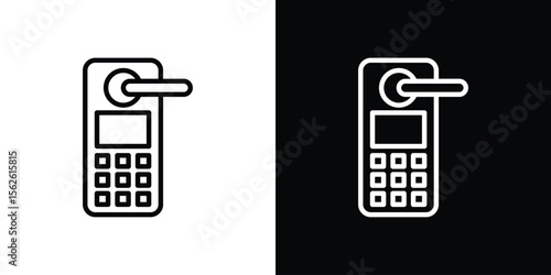 Smart lock icon symbol in thin line, outline and stroke style for apps