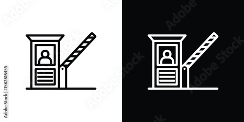 Toll road icon symbol in thin line, outline and stroke style for apps