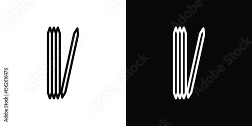 Toothpick icon symbol in thin line, outline and stroke style for apps