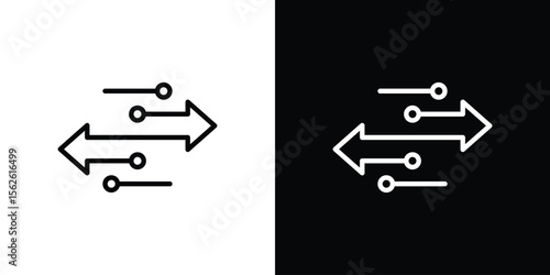 Transfer icon symbol in thin line, outline and stroke style for apps