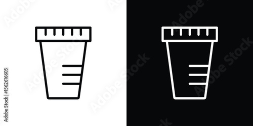 Urine test icon symbol in thin line, outline and stroke style for apps