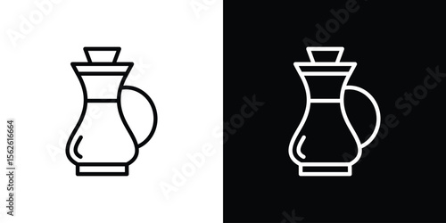 Vinegar icon symbol in thin line, outline and stroke style for apps