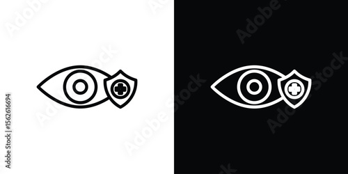 Vision insurance icon symbol in thin line, outline and stroke style for apps