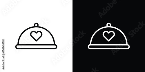 Wedding dinner icon symbol in thin line, outline and stroke style for apps