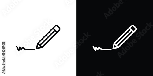 Write icon symbol in thin line, outline and stroke style for apps